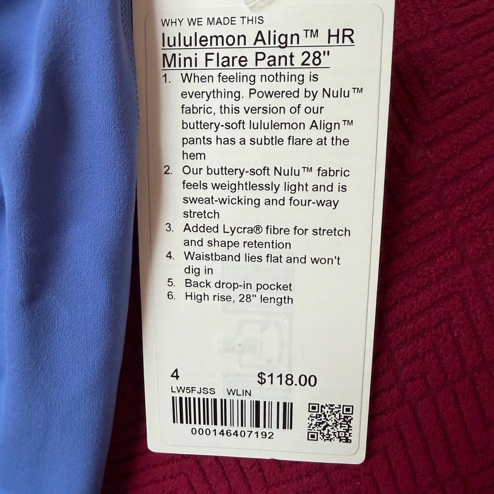 Lululemon Athletica Blue Mini Flare Pant 28”